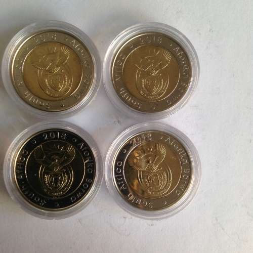 3 ONLY x 2018 MANDELA CENTINARY UNCIRCULATED R5 COINS. BID PER COIN TO TAKE ALL 3.