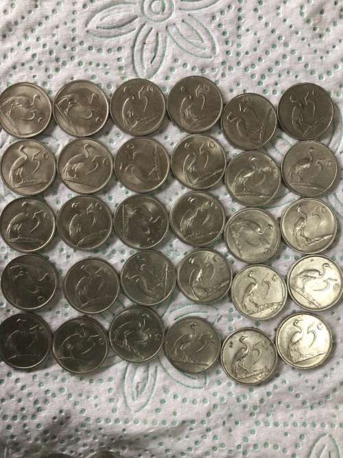 30 X UNCIRCULATED 1980`s SAR 5c COINS, BID PER COIN .