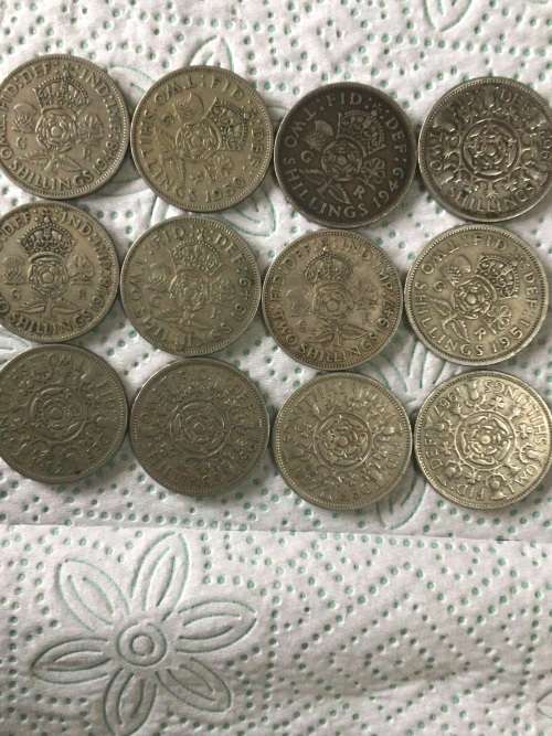 12 x  GREAT BRITAIN FLORINS 2s.  TWO SHILLINGS. IN GOOD CONDITION.