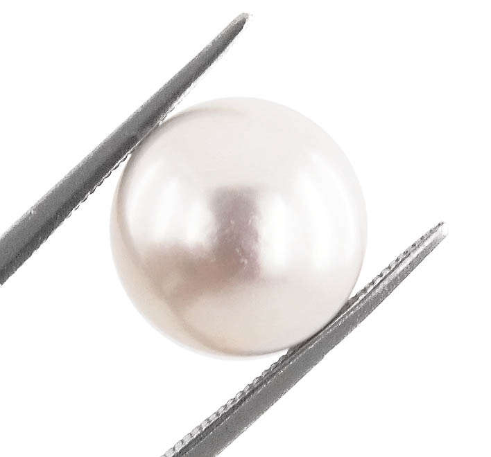 # CERTIFIED # 14.55ct Milky White PEARL Round Cabochon