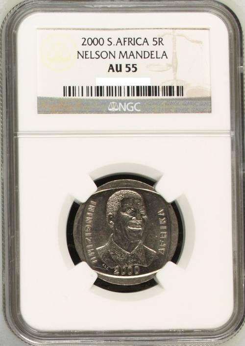 2008  90th Birthday  Mandela  R5 NGC Graded "AU58"