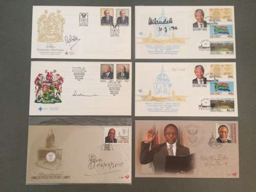 Collection of Presidential Inauguration First Day Covers (FDC) signed by Mandela & others