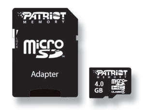 Patriot 4GB Micro SD card - Memory Card with SD Card adapter (Delivery Included)