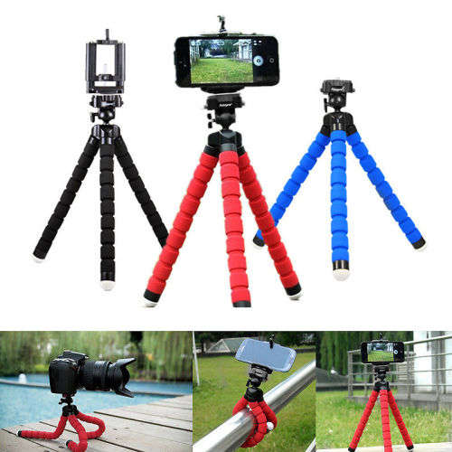 Mini Flexible Octopus Tripod Bracket Holder Mount for Cell Phone Camera Phone - Black Only