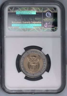 2008 Mandela 90th Birthday R5 - Graded NGC MS66