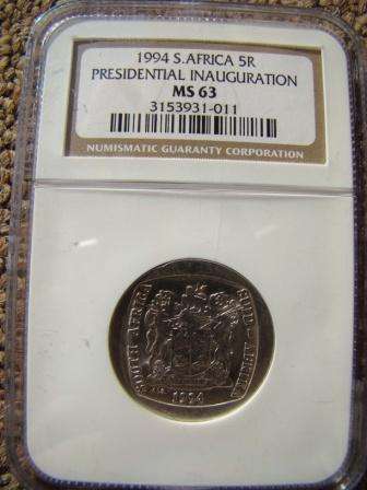 1994 Mandela Inauguration R5 - NGC Graded **MS63**