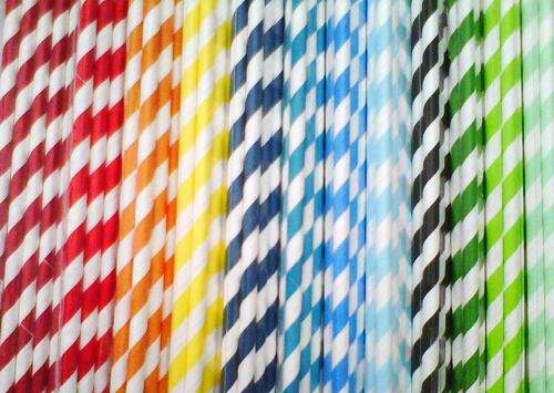 STRAWS - (small POLKADOTS )coloured straws =  light PINK