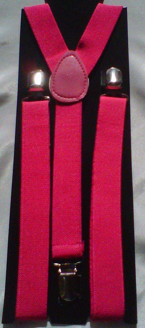 Mens/childrens suspenders / braces - bright pink