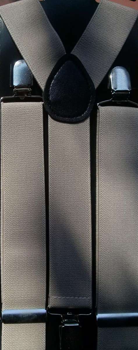 Mens/childrens suspenders / braces - BEIGE - (THICK STRAPS)