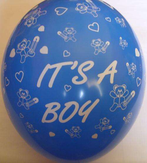 Babyshower Balloons - itÂs a boy + pictures- blue