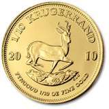 2010 Krugerrand 1/10oz BU solid gold coin