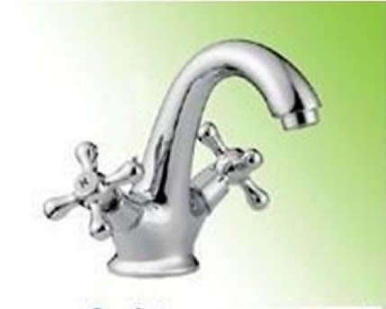 Modern Double handle Chrome hot/cold water faucet