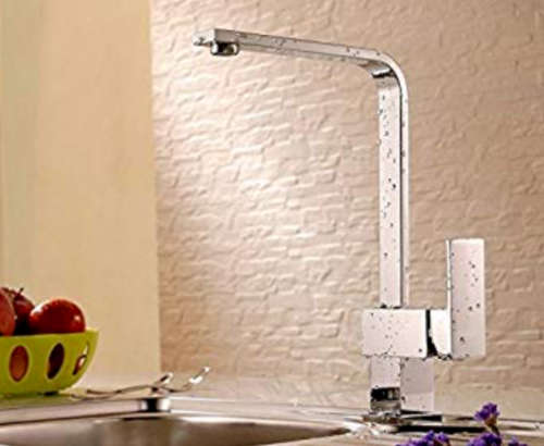 Square design kitchen sink mixer