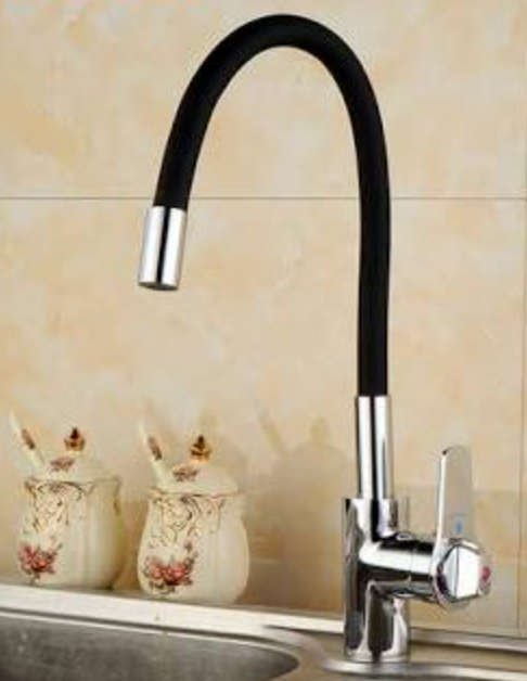 Modern Black Flexi Kitchen sink mixer
