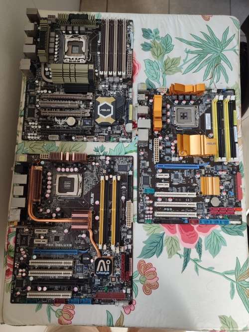 Motherboard Lot (6no.) :: ASUS Sabertooth X58 :: P5K Delux Wifi :: P5Q :: Intel DQ45CB x3