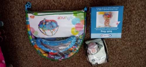 Late entry!! Bounce playmat, Snuggletime cozy rider and Bambino bathring bundle (read description)
