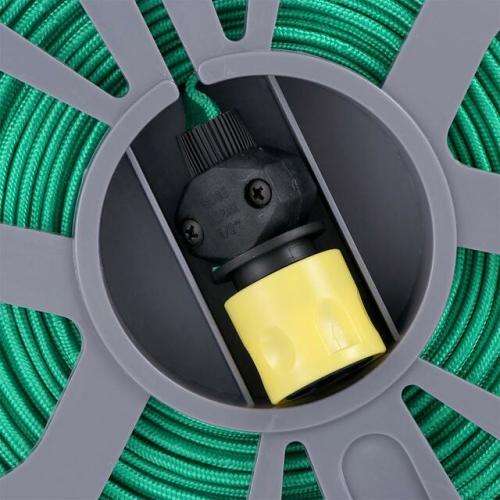 15M Flat Garden Hose with 7 Pattern Spray Nozzle with Stand