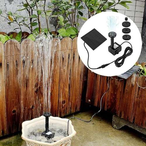 Solar Panel Powered Water Fountain