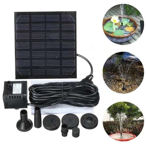 Solar Panel Powered Water Fountain