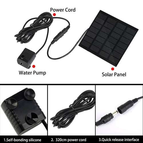 Solar Panel Powered Water Fountain