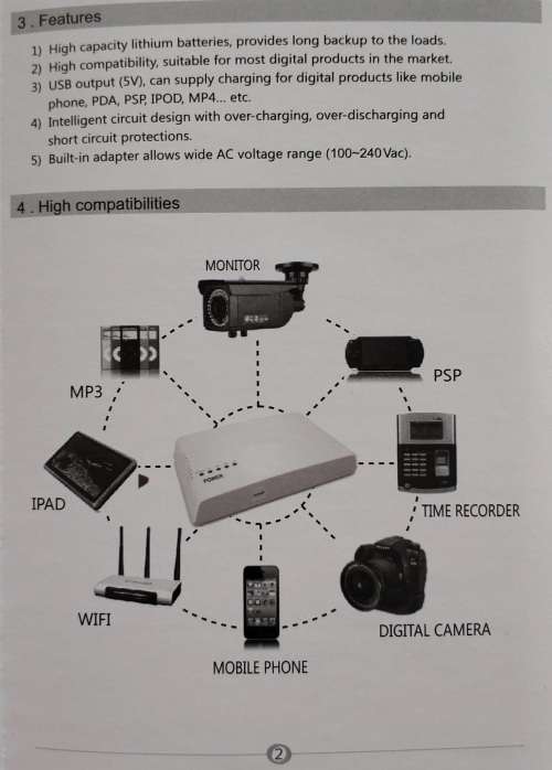 Mini UPS 12000mah Power Supply For Internet Backup, CCTV, Modem And LED`s