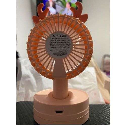 Mini Desktop Fan with Antlers - Rechargeable - Stylish - 3 Speed
