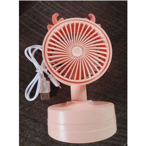 Mini Desktop Fan with Antlers - Rechargeable - Stylish - 3 Speed