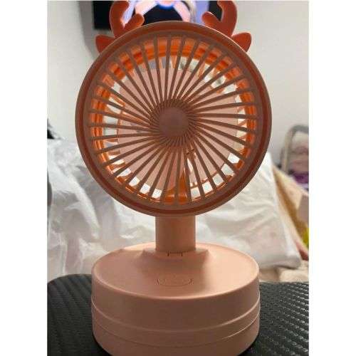 Mini Desktop Fan with Antlers - Rechargeable - Stylish - 3 Speed