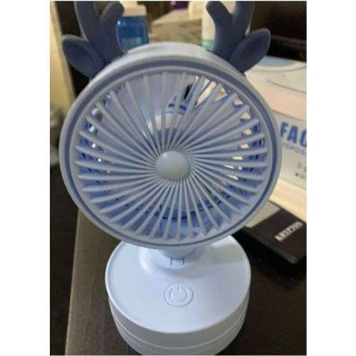 Mini Desktop Fan with Antlers - Rechargeable - Stylish - 3 Speed