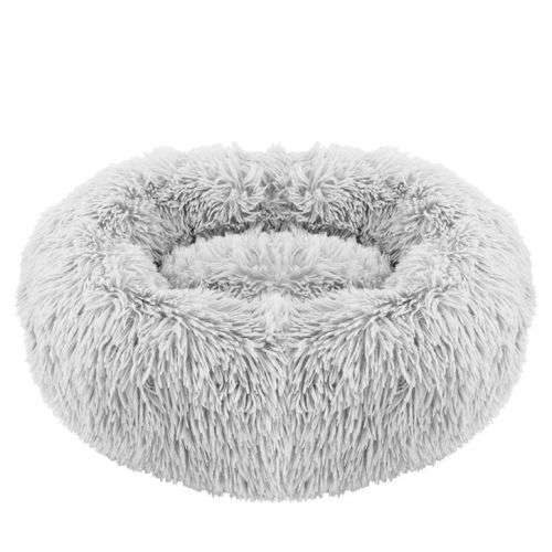 The calming cuddler Plush Pet Bed  Large (90cm) Grey/Lime Green