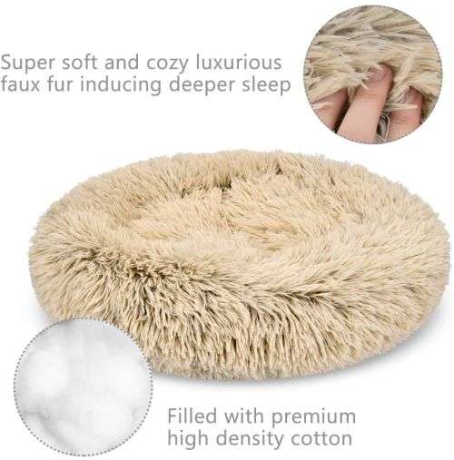 The calming cuddler Plush Pet Bed  Large (90cm) Grey/Lime Green