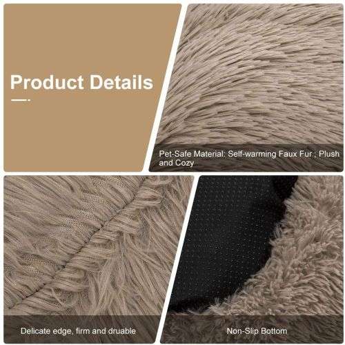 The calming cuddler Plush Pet Bed  Large (90cm) Grey/Lime Green