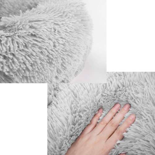 The calming cuddler Plush Pet Bed  Large (90cm) Grey/Lime Green