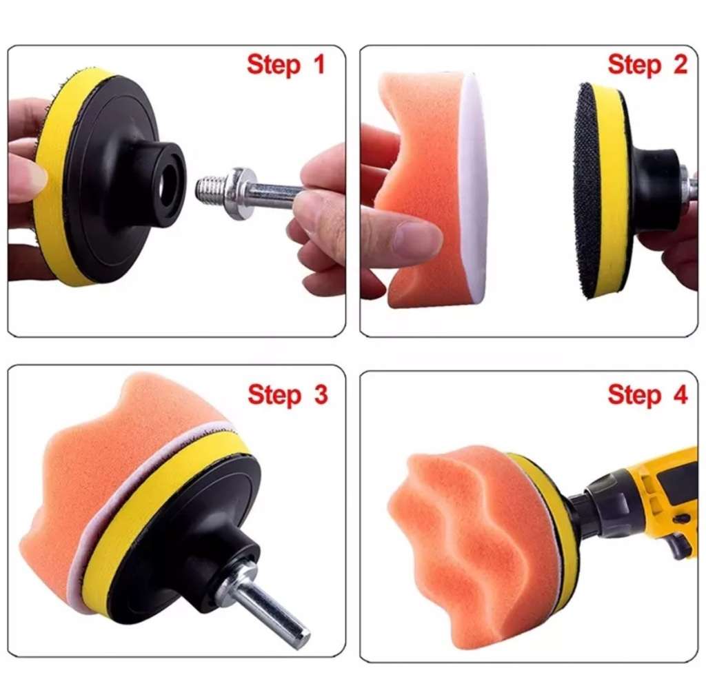 Car Foam Drill Polishing Pad - 11 Piece