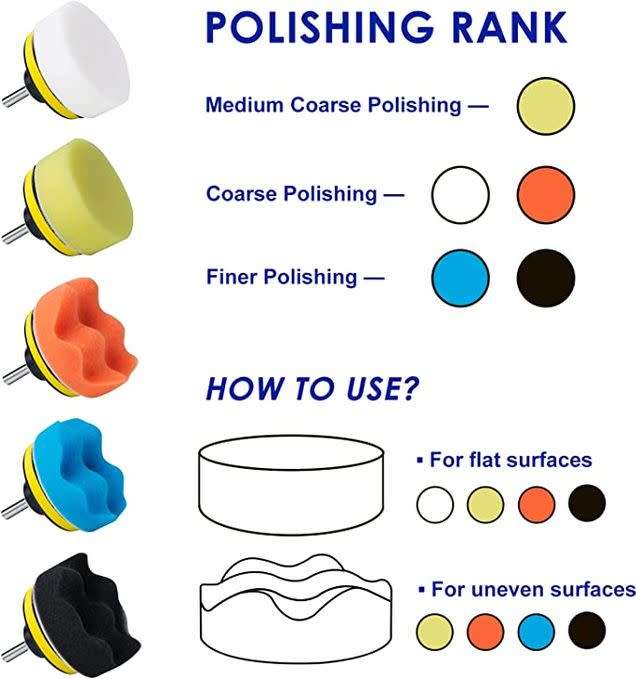 Car Foam Drill Polishing Pad - 11 Piece