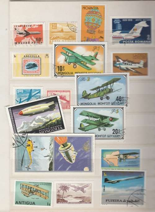THEMATICS: AIRPLANES IN A QUICK 6 STOCKBOOK, MIXED CONDITION