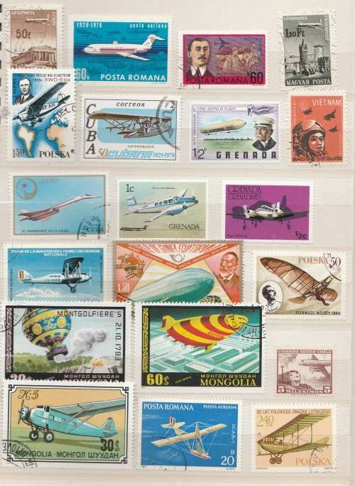 THEMATICS: AIRPLANES IN A QUICK 6 STOCKBOOK, MIXED CONDITION