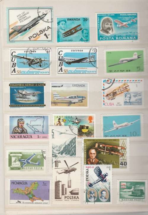 THEMATICS: AIRPLANES IN A QUICK 6 STOCKBOOK, MIXED CONDITION