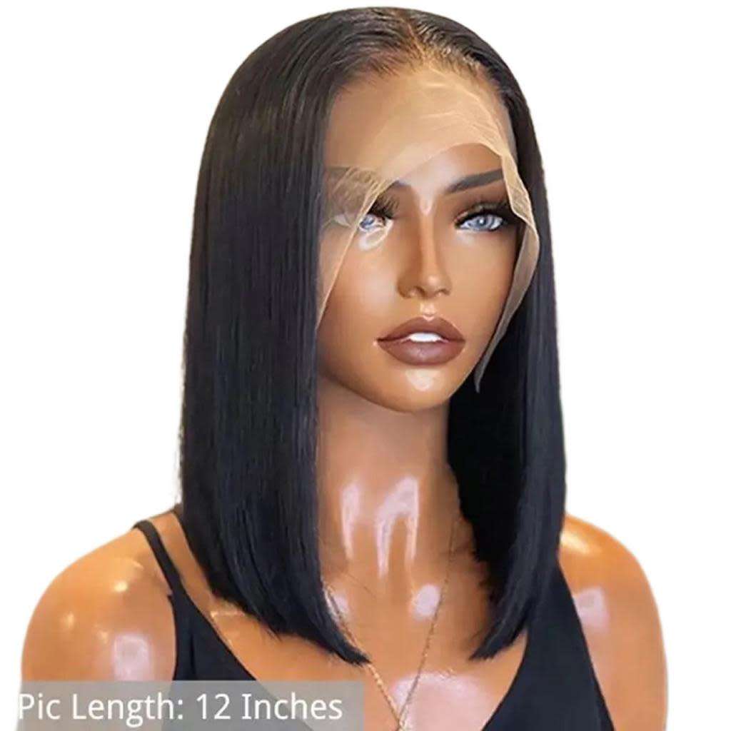 Glueless Brazilian 100% Human Hair Wig 12 inch / 30 cm black