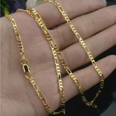 Fashion Gold Flat Figaro Curb Chain Necklace