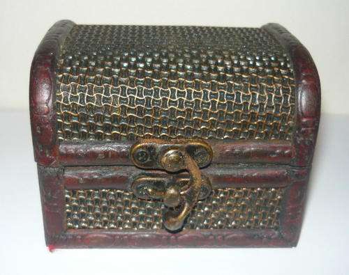 Beautiful Gold Hand Crafted Wooden Trinket Box