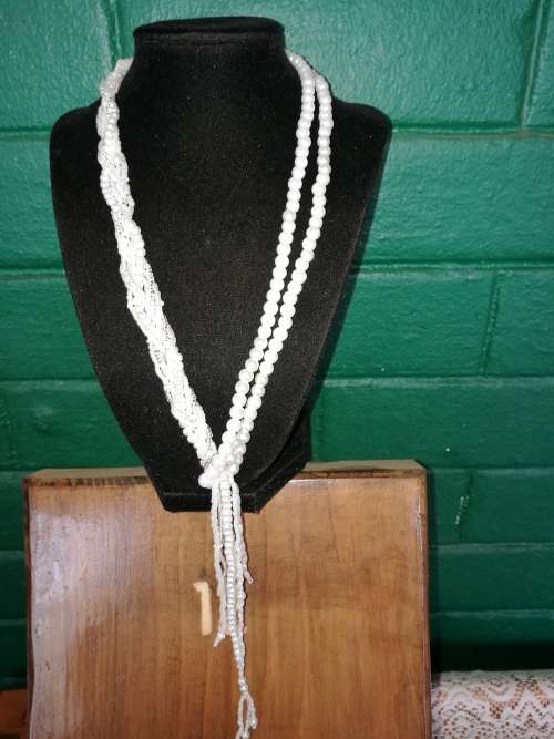 Beautiful Double Strand Glass Pearl Necklace