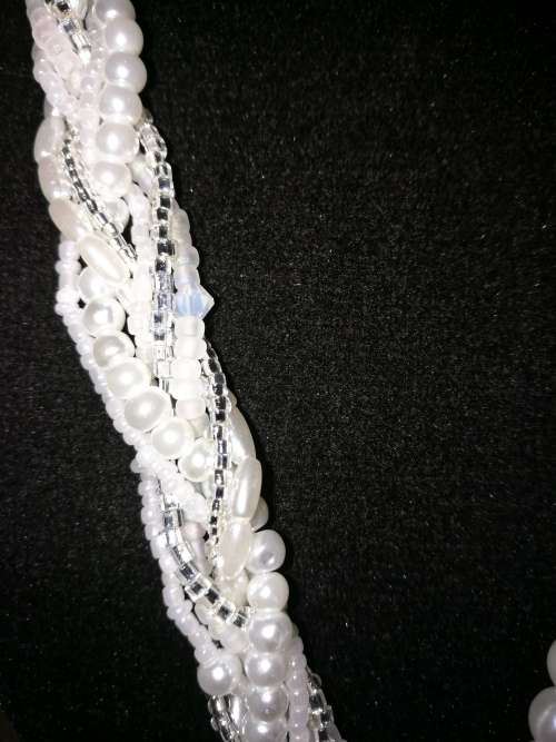 Beautiful Double Strand Glass Pearl Necklace