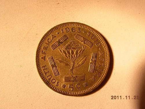 1963 silver five cents, STARTING BIDS @ ONLY R1
