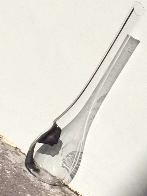 Unique Two-Faced Tall Glass Vase in Excellent Condition - 59 cm high