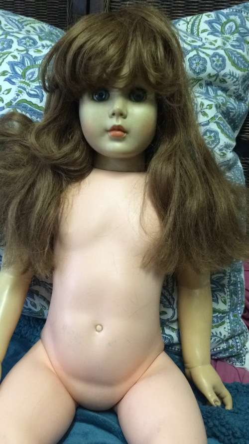 Gorgeous Tall Vintage Doll with Wig and Party Dress - 87 cm tall with code  AE 3651