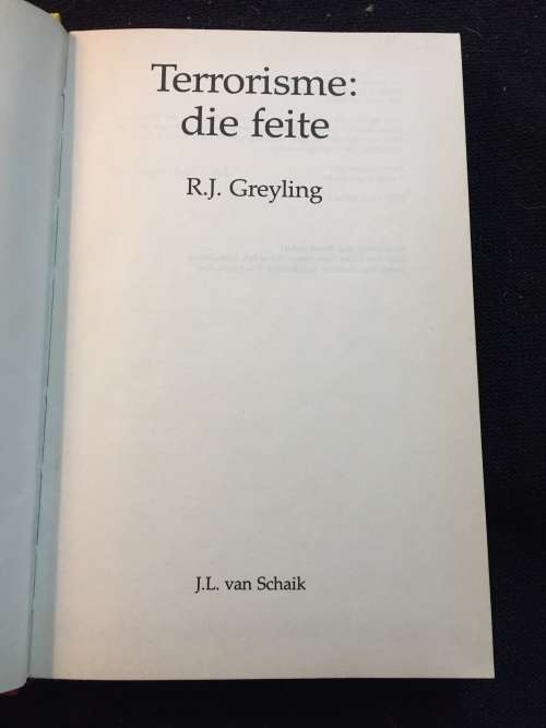 Terrorisme, Die Feite deur RJ Greyling