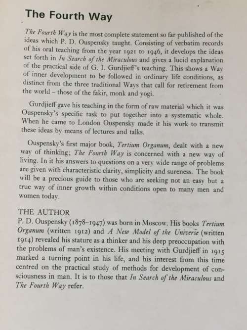 The Fourth Way by P.D. Ouspensky | Based on the Teaching of G.I. Gurdjieff