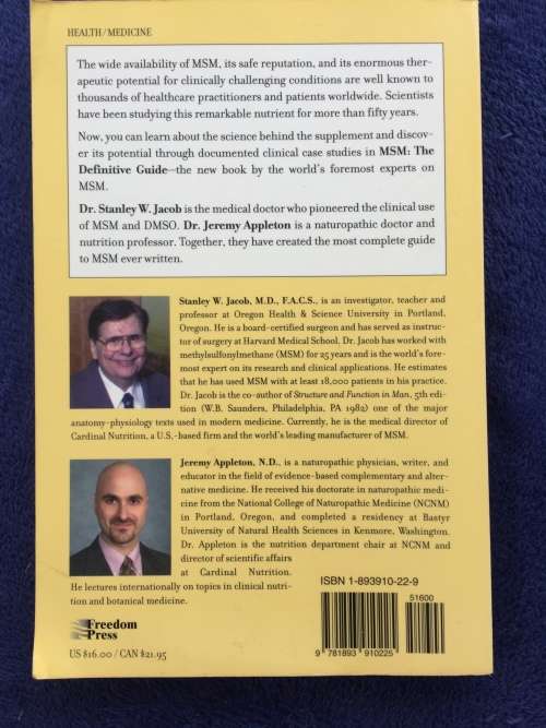 MSM the Definitive Guide: The Nutritional Breakthrough for Arthritis, Allergies and More