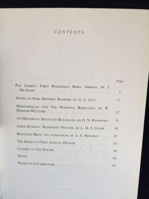 Rhodesiana ~ Publication No 16 July 1967 | Rhodesiana